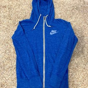 Gorgeous cobalt blue Nike zip up with white strings